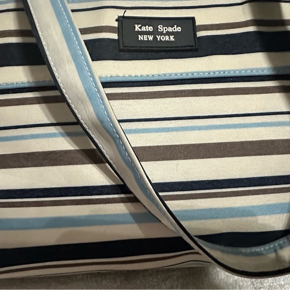 -SOLD-Kate Spade Stripped Canvas Tote Bag - Picture 13 of 15